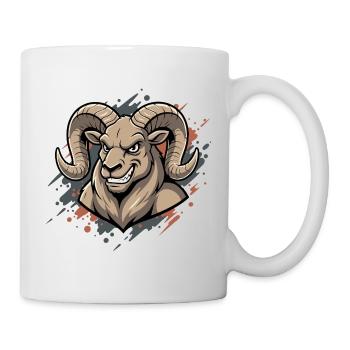 Bélier agressif Maskot - Mug blanc - blanc - Droite