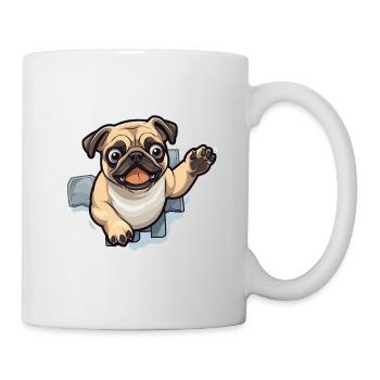 Pug Durchbruch aus Eis - Mug - white - Right