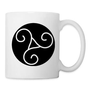 White Triskel on Black - Mug - white - Right
