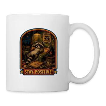 Raccoon Pizza Night Stay Positive - Mug - white - Right