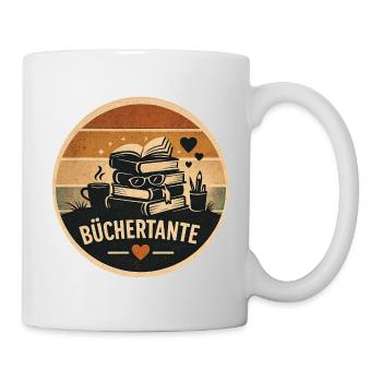 Büchertante Retro - Tasse - Weiß - Rechts
