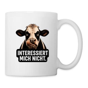 Die genervte Kuh-Motiv Interessiert mich nicht - Tasse - Weiß - Rechts