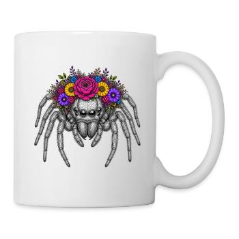 Blütenkranzspinne Illustration - Tasse - Weiß - Rechts