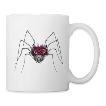 Blühende Spinnenkrone - Tasse - Weiß - Rechts