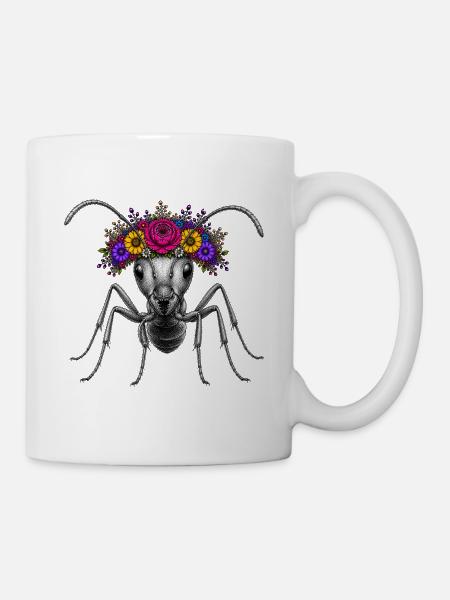 Blütenkrone-Ant Ameise - Tasse - Weiß