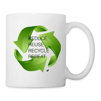 Three green recycling arrows illustration - Mug - white - Right