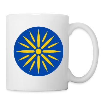 Blue sun in rays - Mug - white - Right