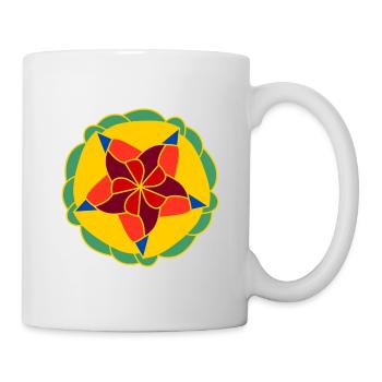 Geometrisch Helles Mandala - Tasse - Weiß - Rechts