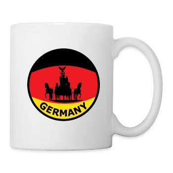 Deutschlandflagge Streitwagen Silhouette - Tasse - Weiß - Rechts