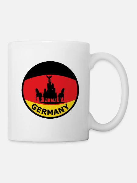Deutschlandflagge Streitwagen Silhouette - Tasse - Weiß