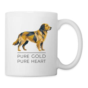 Golden Retriever Low-Poly - Pure gold, pure heart - Mug - white - Right