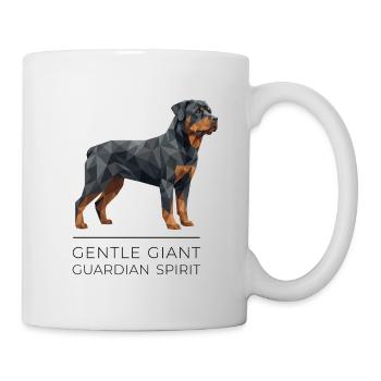 Rottweiler Low-Poly Art - Gentle giant - Mug - white - Right