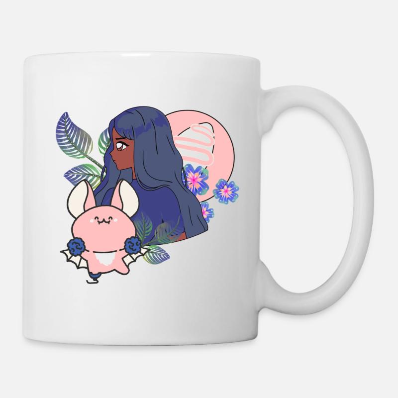 Chauve-souris Kawaii & Prothèse magique - Mug blanc - blanc