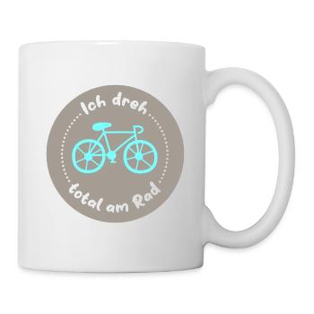 Fahrrad Kreis Rad drehen radeln Rennrad cool Quote - Tasse - Weiß - Rechts