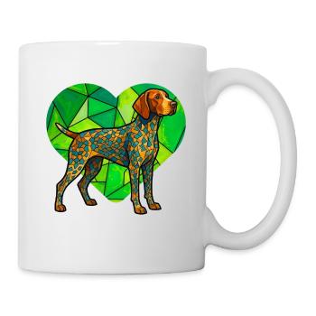 Cubist German Shorthaired Pointer Geometric Art - Mug - white - Right