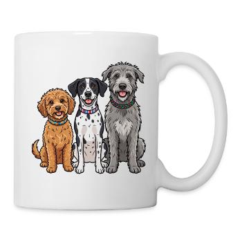 Beste Freunde Trio: Die bunte Hunde-Gang - Tasse - Weiß - Rechts
