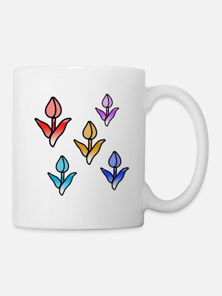 Blumen - Tasse - Weiß