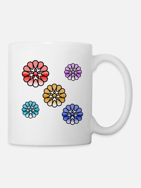 Blumen - Tasse - Weiß