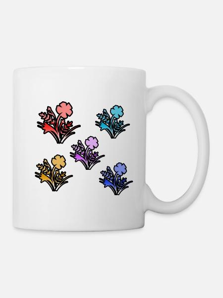Blumen - Tasse - Weiß