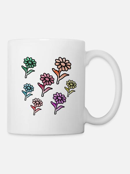 Blumen - Tasse - Weiß