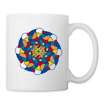 Helles Kaleidoskop-Mandala - Tasse - Weiß - Rechts