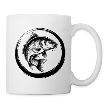 Karpfen Angeln - Tasse - Weiß - Rechts