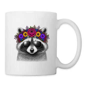 Lunettes de soleil couronne de fleurs laveurs - Mug blanc - blanc - Droite