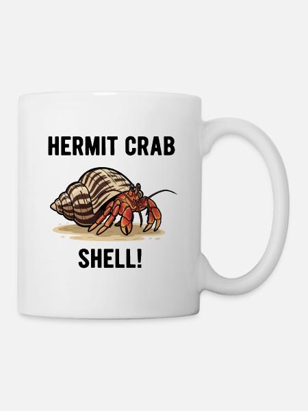 Bernard-l'ermite-Muschel-Einsiedlerkrabbe - Tasse - Weiß