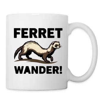 Frettchen-Wander-Frettchen-Erkundung beim Durchstöbern - Tasse - Weiß - Rechts