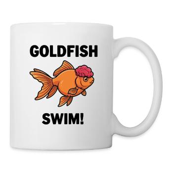 Poisson Rouge Oranda Schwimmen Goldfisch Zen - Tasse - Weiß - Rechts