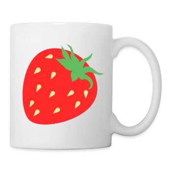 Frische Erdbeer Grafik - Tasse - Weiß - Rechts