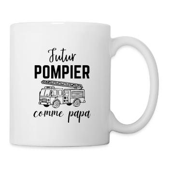 Futur pompier comme papa Cadeau Garçon et Bébé - Mug blanc - blanc - Droite