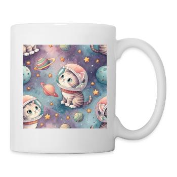 Kosmisches Kätzchen im Orbit - Tasse - Weiß - Rechts