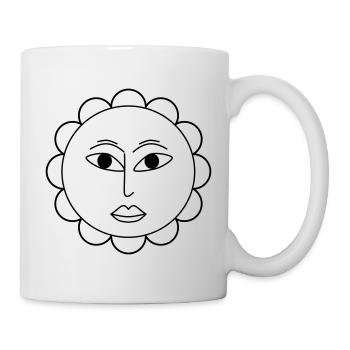 Schlichte Blume - Tasse - Weiß - Rechts