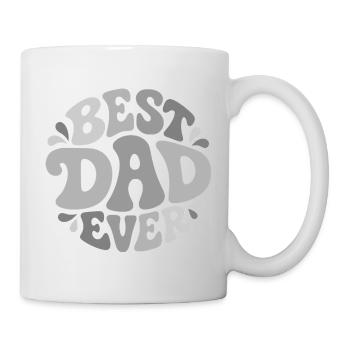 Best Dad Ever, Bester Papa - Rundes Retro-Design - Tasse - Weiß - Rechts