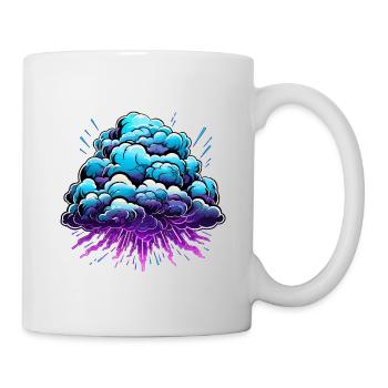 Blue Cloud Pop Neon Burst - Mug - white - Right