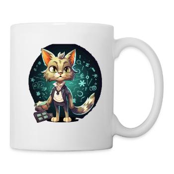 KatzenDetektiv im Outfit des Genies - Tasse - Weiß - Rechts