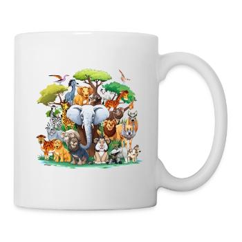 Tierische Waldtiere Collage - Tasse - Weiß - Rechts
