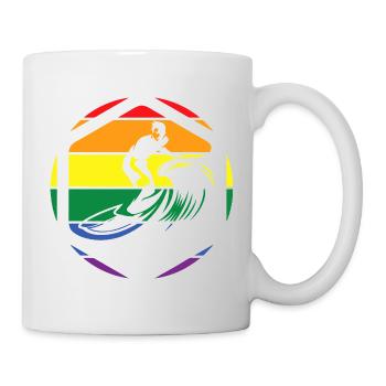 Rainbow Wave Surfer Circle - Mug - white - Right