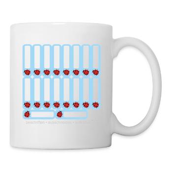DIY Schulaufkleber Marienkäfer - 18 er Set - blau - Tasse - Weiß - Rechts