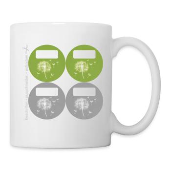 DIY Namensaufkleber Pusteblumen - 4 er Set - Tasse - Weiß - Rechts