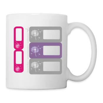 DIY Namensaufkleber Pusteblume – 5 er Set - Tasse - Weiß - Rechts