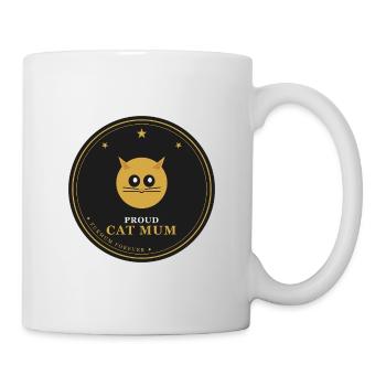 Stolze Katzenmama-Emblem - Tasse - Weiß - Rechts