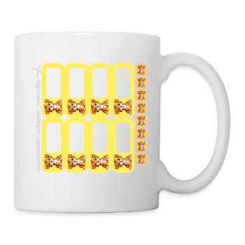 DIY Schulaufkleber Säbelzahntiger 16er Sticker-Set - Tasse - Weiß - Rechts