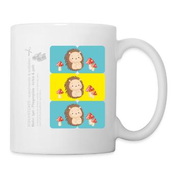 DIY - Schuhaufkleber Igel & Fliegenpilz blau gelb - Tasse - Weiß - Rechts
