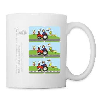 DIY Schuhaufkleber Traktor & Windmühle 2-teilig - Tasse - Weiß - Rechts