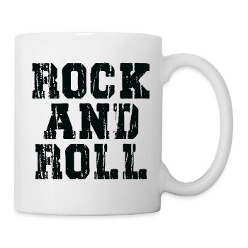 Rock'n'Roll-Distressed, fettes Typografie-Design - Tasse - Weiß - Rechts
