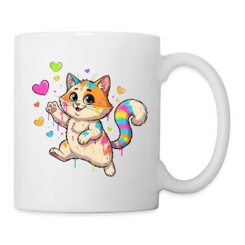 Colorful Splashes of Color Cat - Mug - white - Right