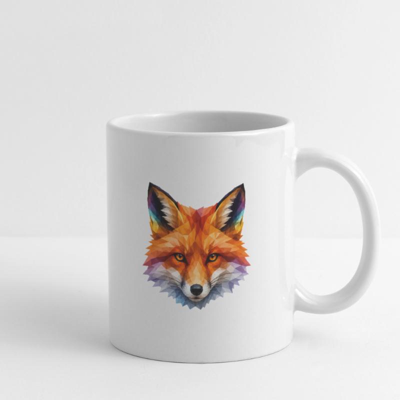 Farbiger Polygonfuchs Kopf Tasse