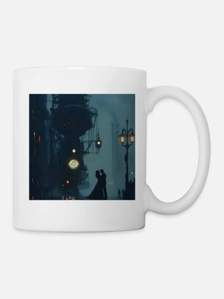 Steamboat romance in the fog - Mug - white